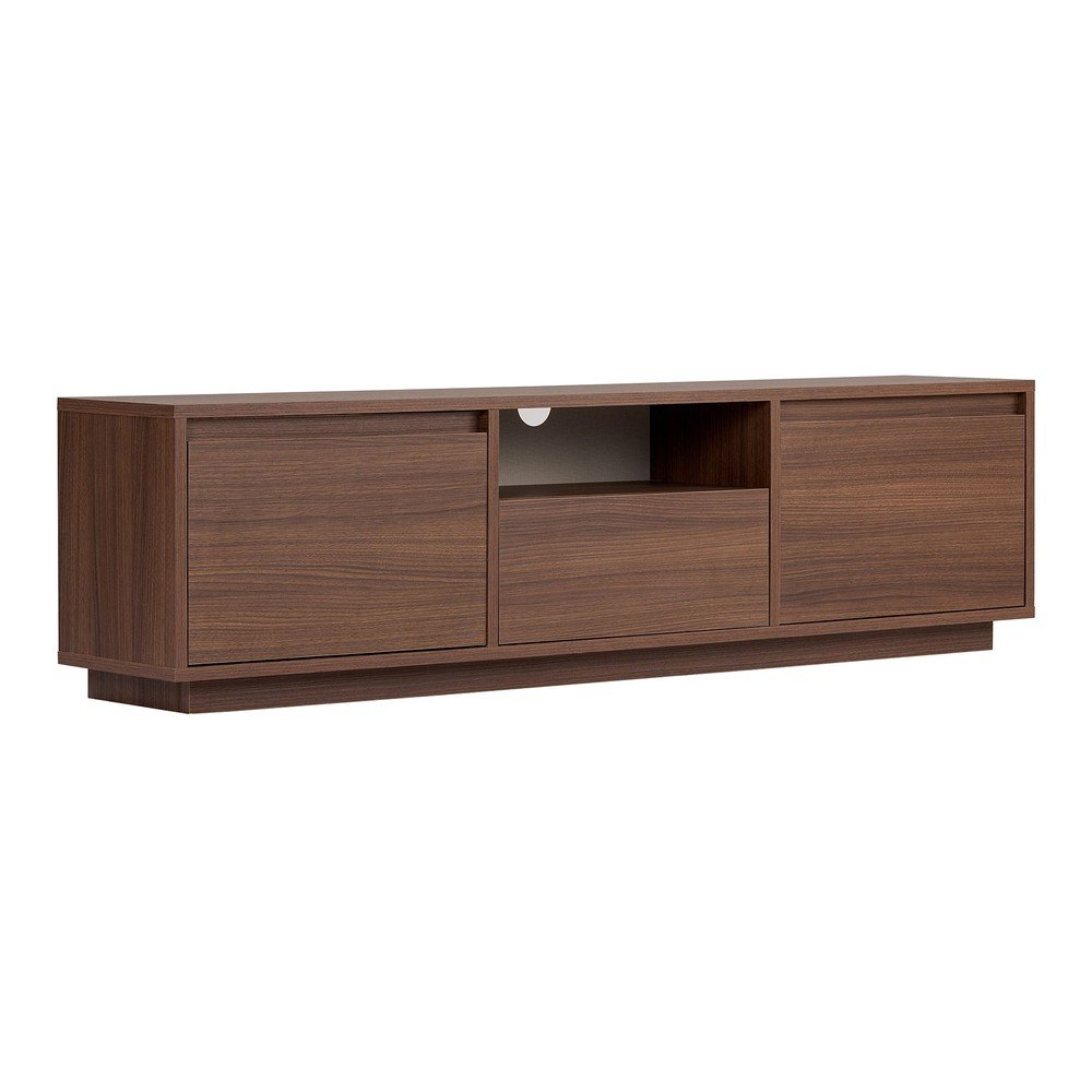 Sötét natúr színű TV-állvány diófa dekorral 160x42x30 cm Sentinel – Kalune Design