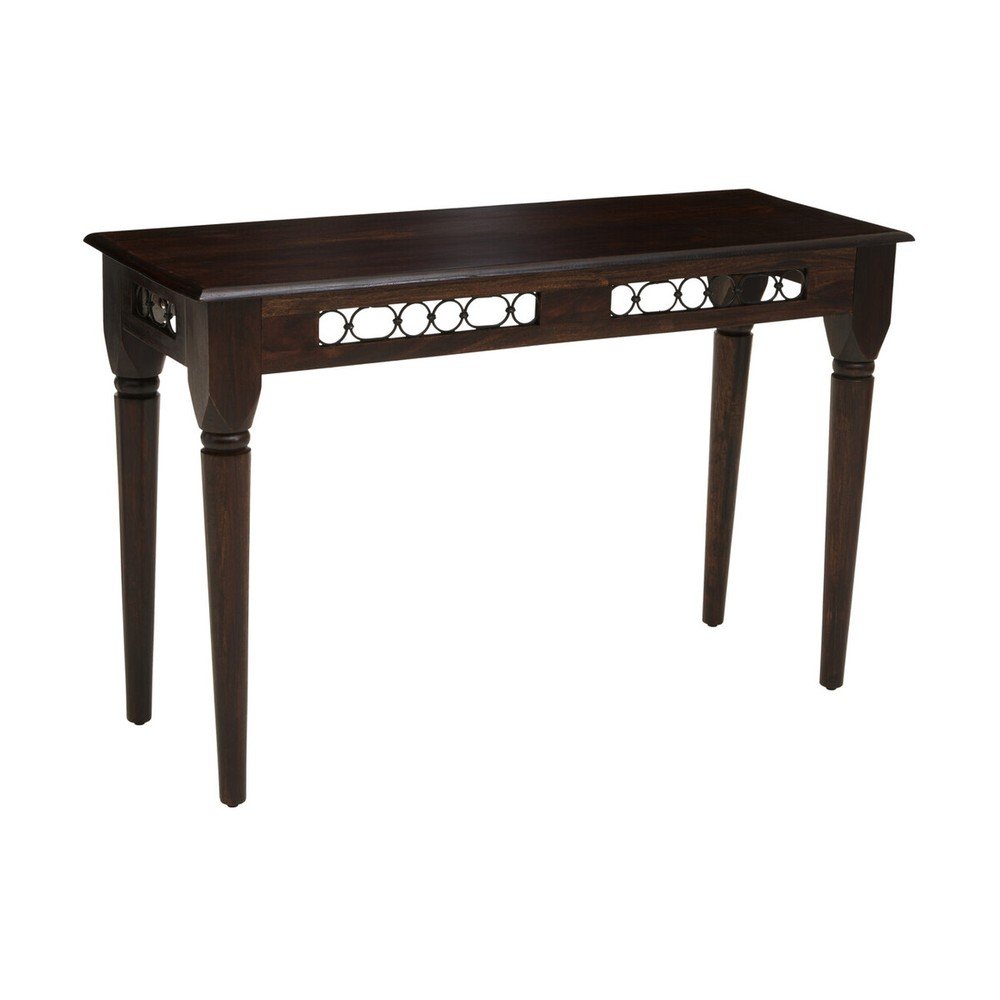 Sötét natúr színű rózsafa konzolasztal 45x120 cm Srina – Premier Housewares