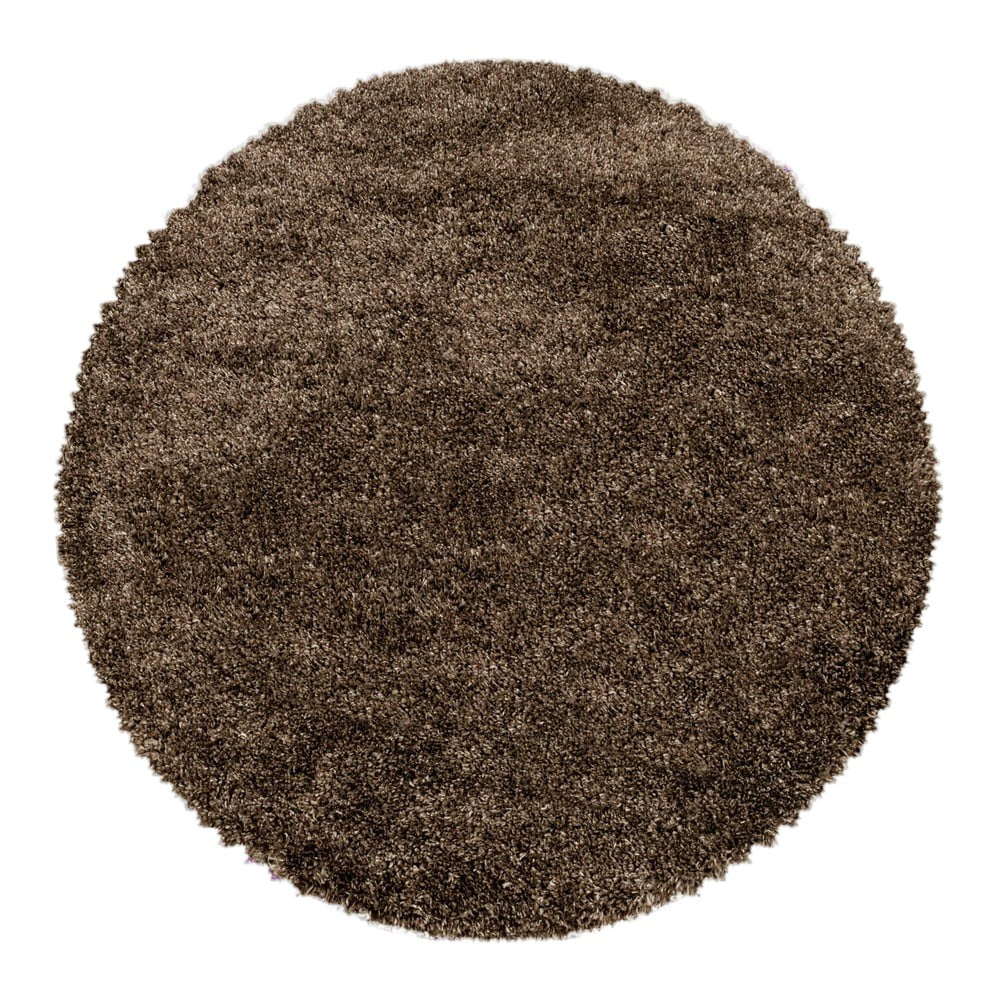 Sötétbarna kerek szőnyeg ø 80 cm Fluffy – Ayyildiz Carpets