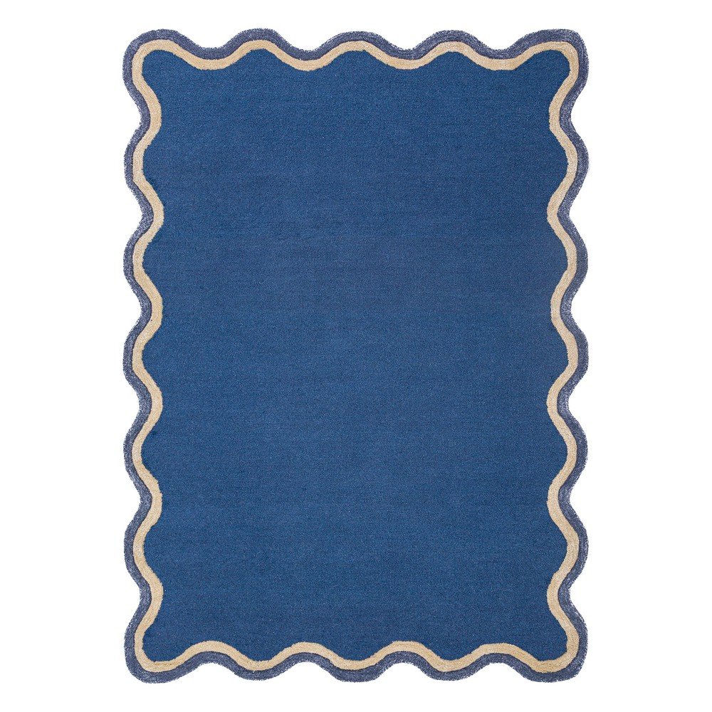 Sötétkék kézi szövésű gyapjúkeverék szőnyeg 120x170 cm Rivo Wool – Flair Rugs