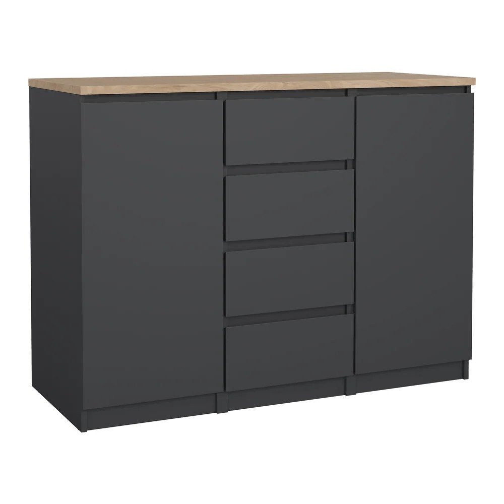 Sötétszürke komód 121x91x50 cm Naia – Tvilum