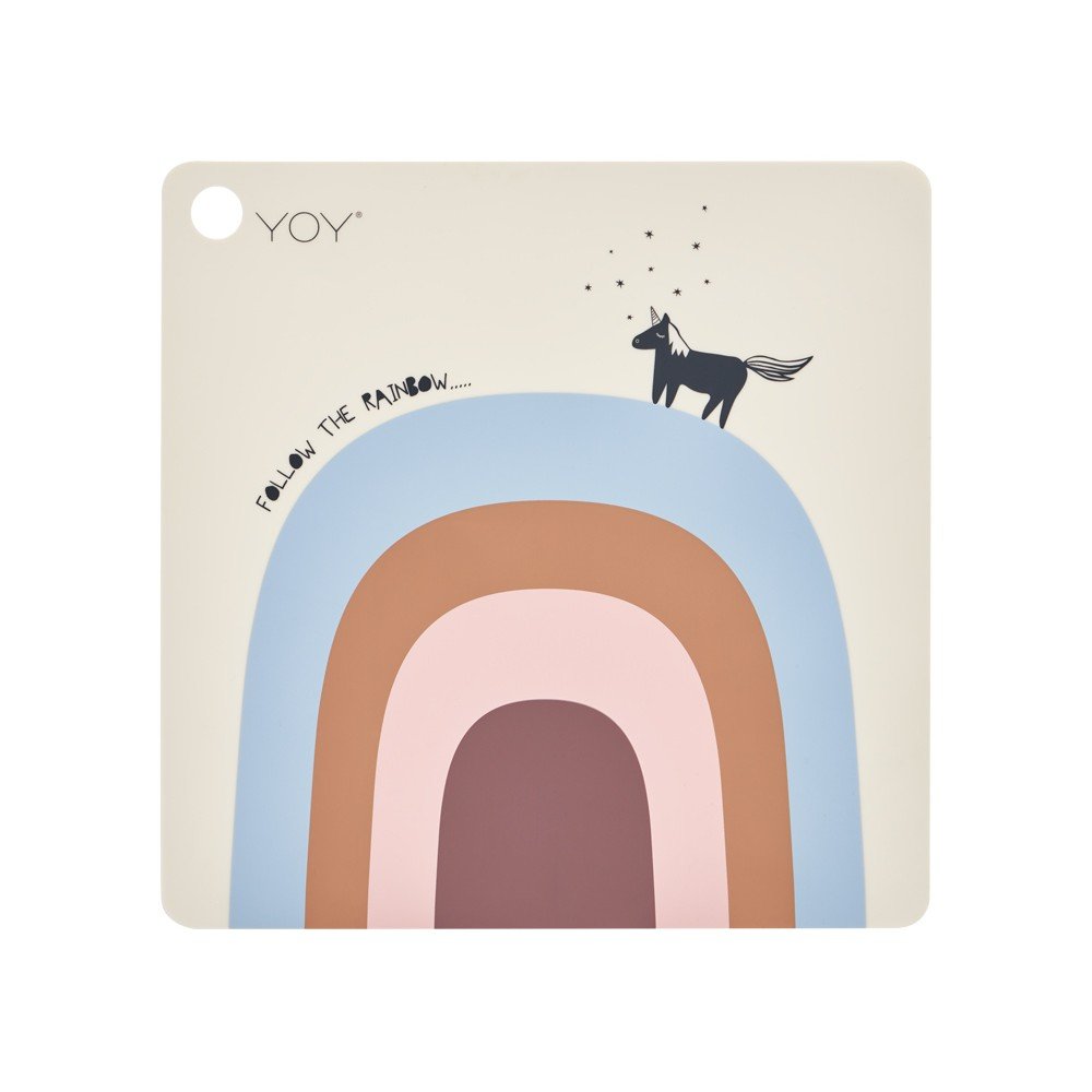 Szilikon gyerek tányéralátét 38x38 cm Follow The Rainbow – OYOY Mini