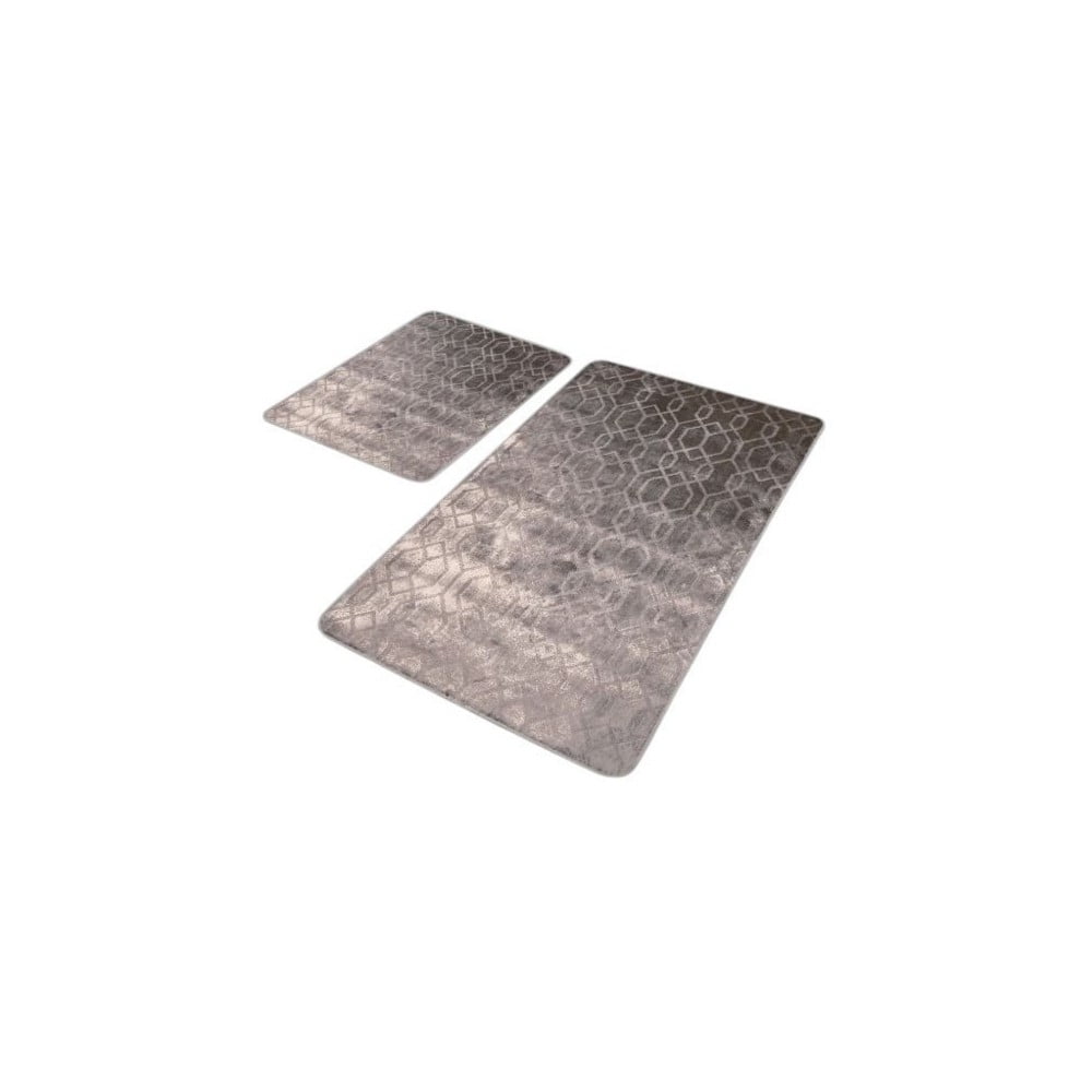 Szürke bársony fürdőszobai kilépő szett 2 db-os 60x100 cm – Mila Home