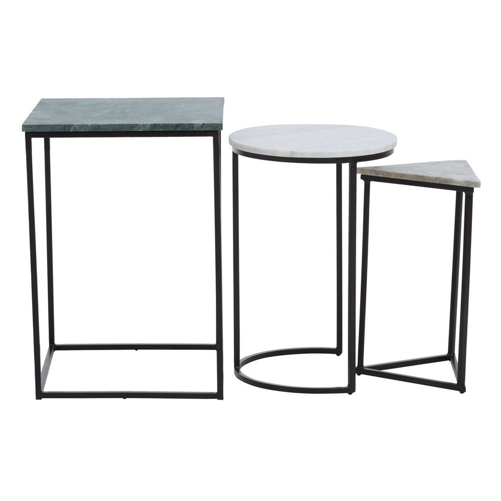 Tárolóasztal szett 3 db-os márvány asztallappal 40x40 cm Mandoli – Premier Housewares