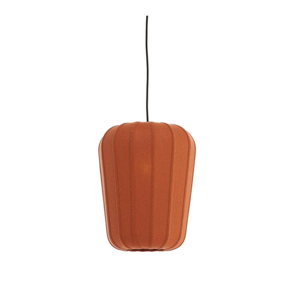 Terrakotta színű függőlámpa textil búrával ø 10 cm Bibury – Light & Living
