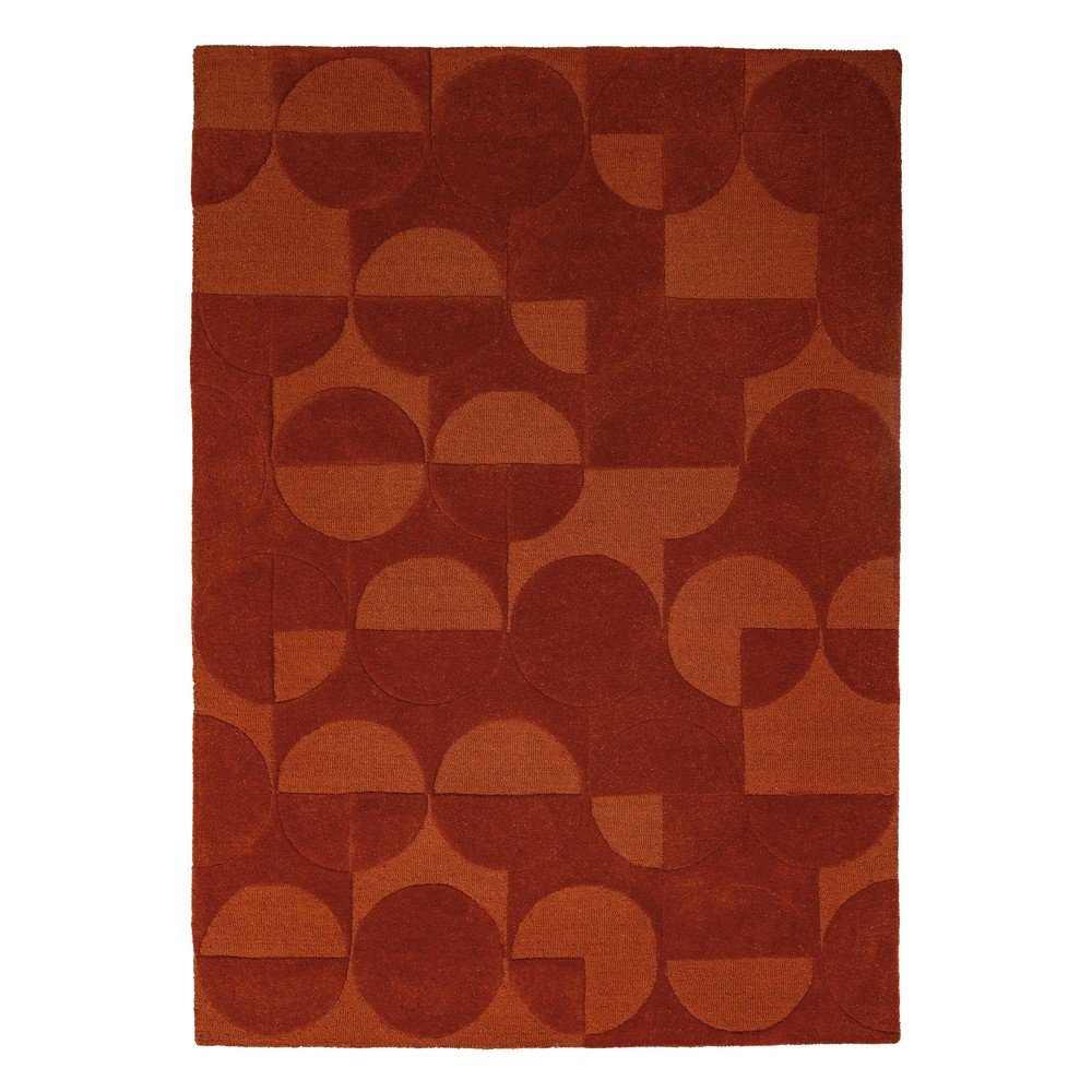 Terrakotta színű kézi szövésű gyapjú szőnyeg 120x170 cm Gigi – Flair Rugs
