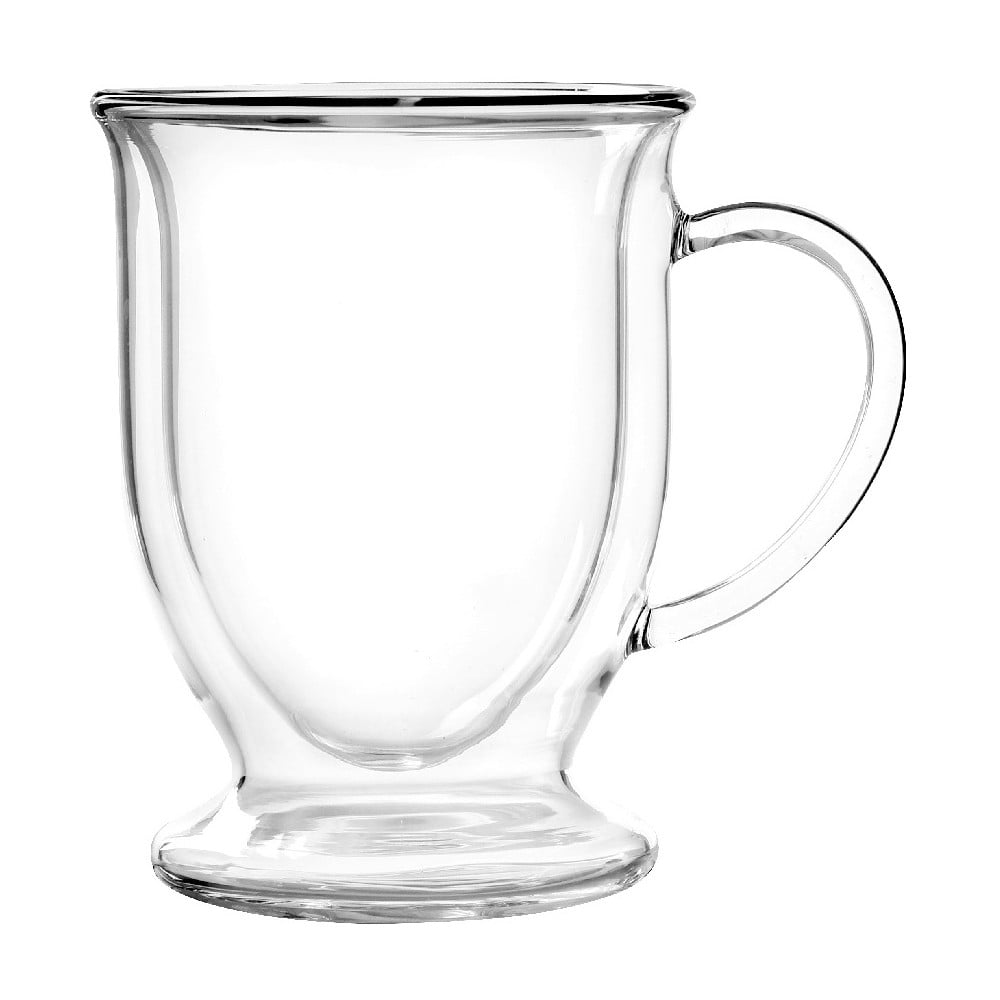 Üveg duplafalú bögre szett lattéhoz  2 db-os 250 ml Amo – Vialli Design