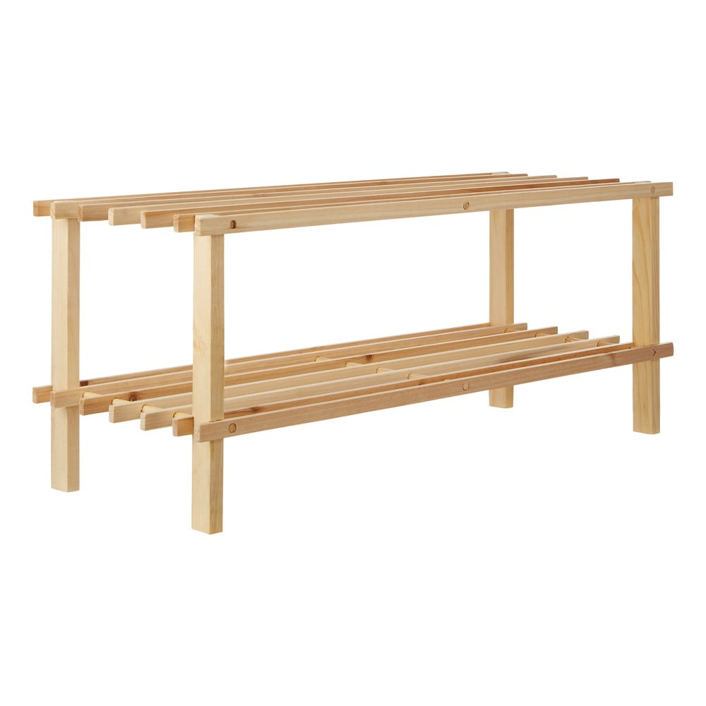 Világos natúr színű jegenyefenyő cipőtartó 74x30x27 cm Parker – Premier Housewares