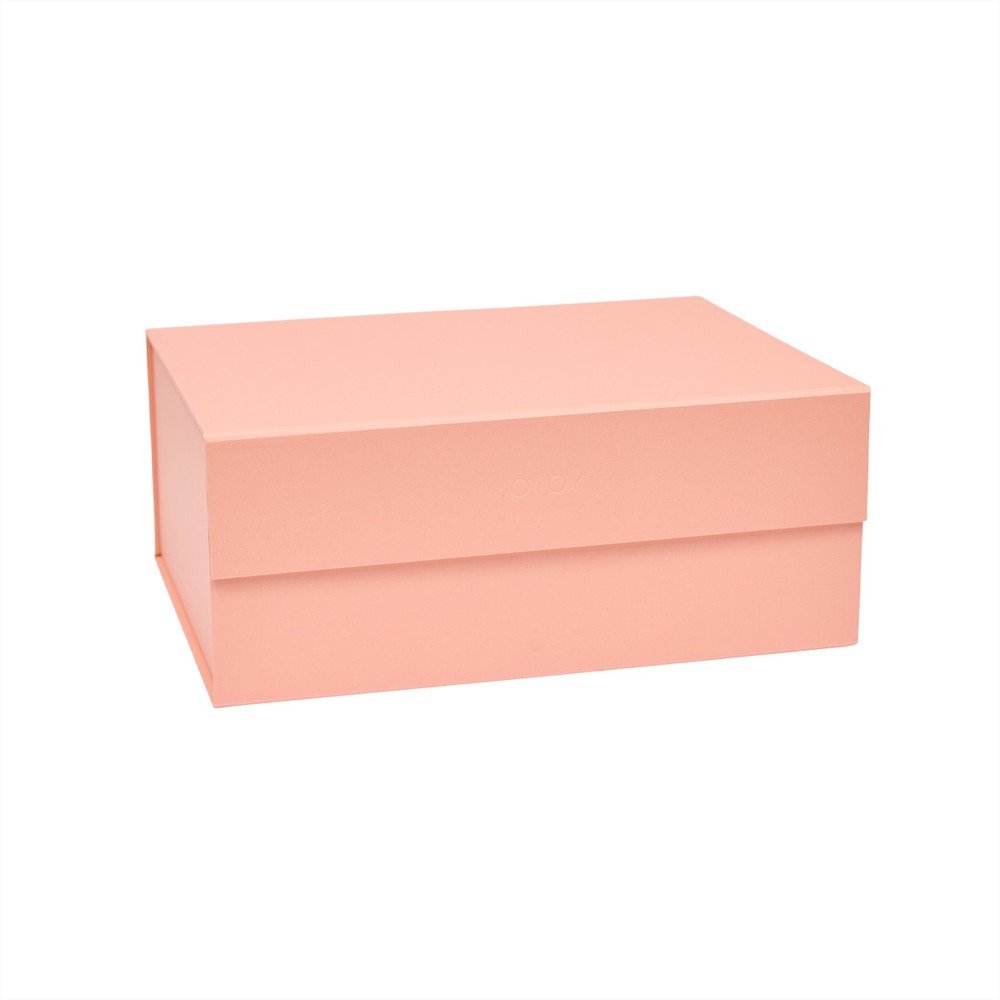 Világos rózsaszín fedeles karton tárolódoboz 33x25x15 cm Hako – OYOY Living Design