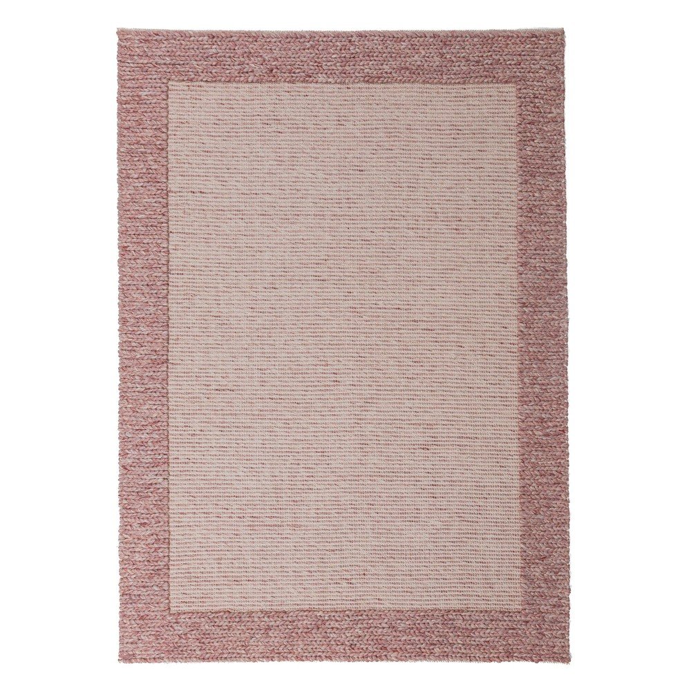 Világos rózsaszín kézi szövésű gyapjúkeverék szőnyeg 200x290 cm Rue – Flair Rugs
