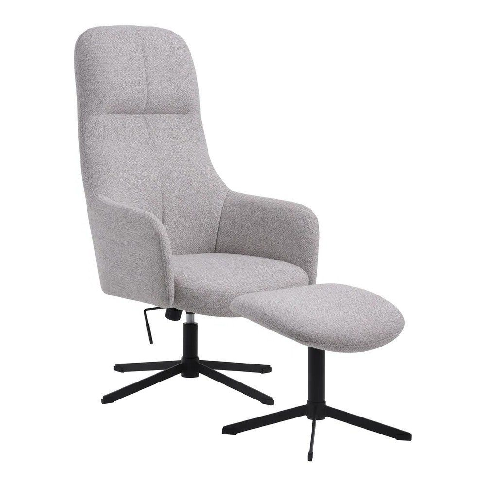 Világosszürke forgó relaxációs fotel Manning – Unique Furniture