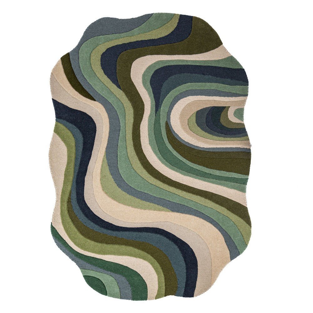 Zöld kézi szövésű gyapjú szőnyeg 160x230 cm Envy Wool – Flair Rugs