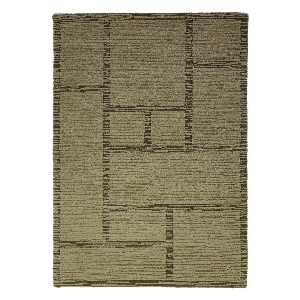 Zöld kézi szövésű gyapjú szőnyeg 200x290 cm Harris Modula Wool – Flair Rugs