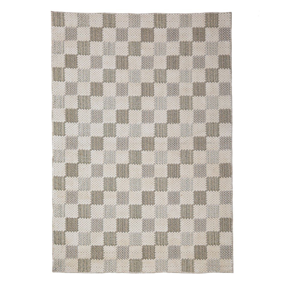 Zöld mosható pamutkeverék szőnyeg 116x170 cm Muted Checkerboard – Flair Rugs
