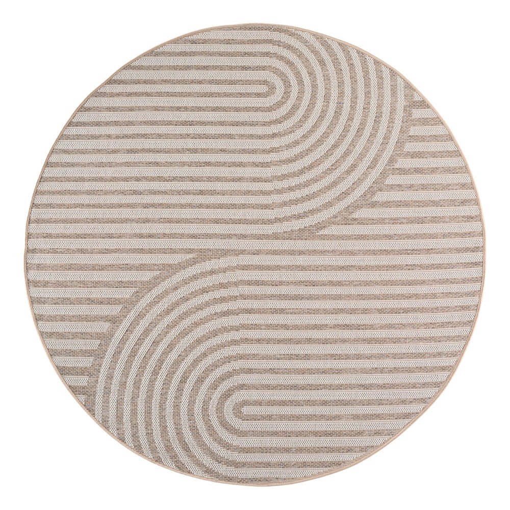 Bézs kerek kültéri-beltéri szőnyeg ø 80 cm Desert 1301 – Ayyildiz Carpets