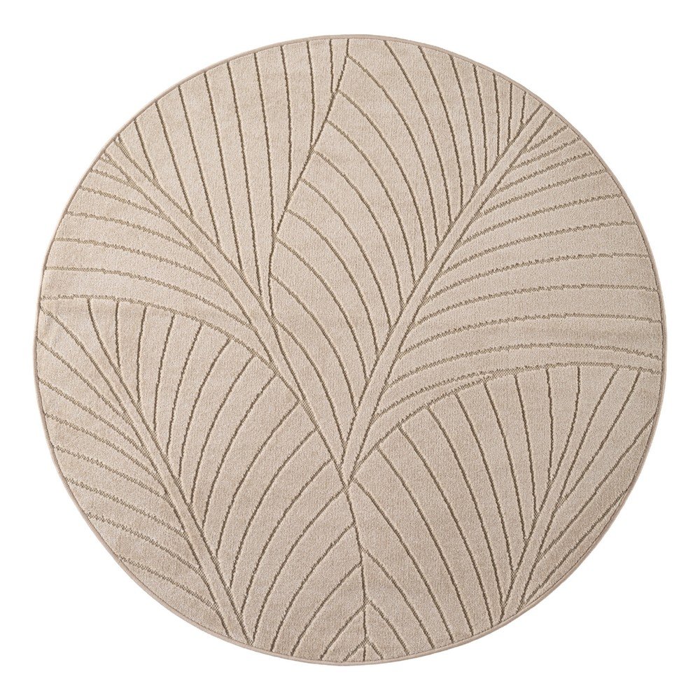 Bézs kerek kültéri-beltéri szőnyeg ø 80 cm Nova 1203 – Ayyildiz Carpets