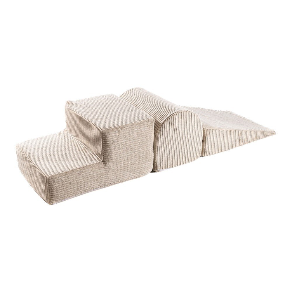 Bézs kordbársony habszivacs játszótér 3 db-os magasság 30 cm 45x143 cm – Meowbaby