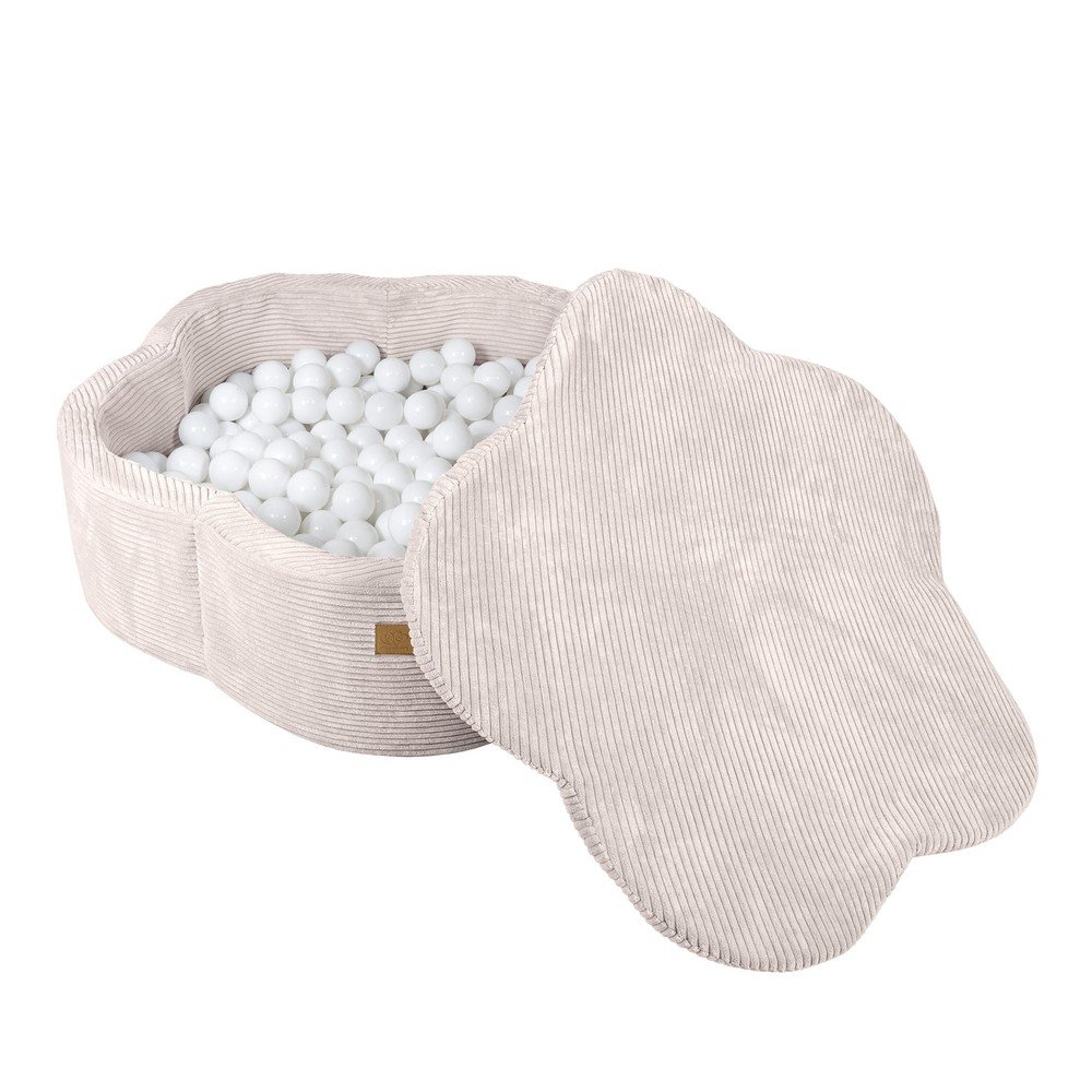 Bézs kordbársony labdamedence ø 90 cm magasság 30 cm – Meowbaby