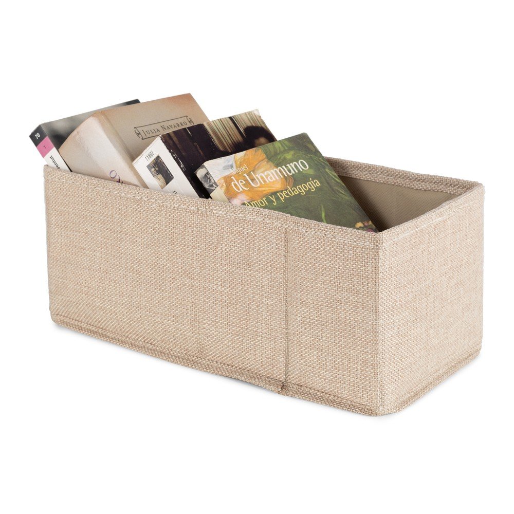 Bézs textil tárolódoboz 28x12x12 cm Sandy – Compactor