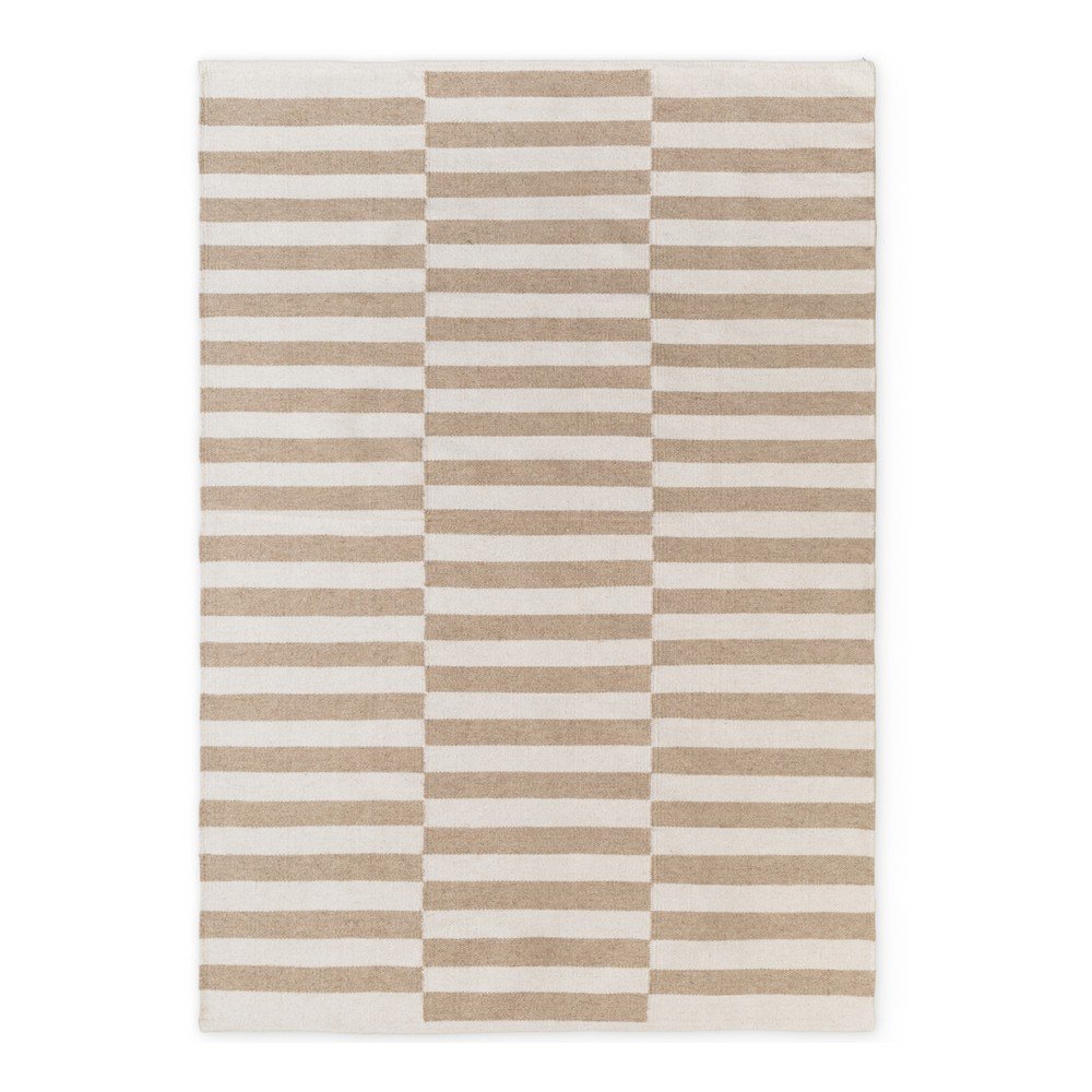 Fehér-világosbarna kétoldalas-kézi szövésű gyapjú szőnyeg 120x180 cm Vika – Hanse Home