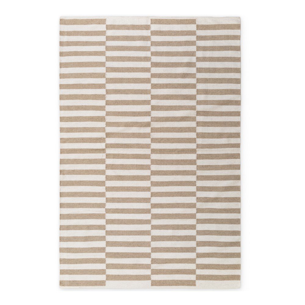 Fehér-világosbarna kétoldalas-kézi szövésű gyapjú szőnyeg 200x300 cm Vika – Hanse Home