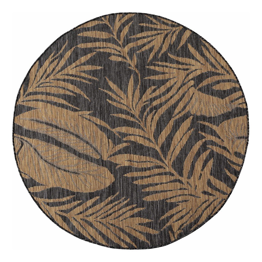 Fekete-barna kerek kültéri-beltéri szőnyeg ø 160 cm Mira 1451 – Ayyildiz Carpets
