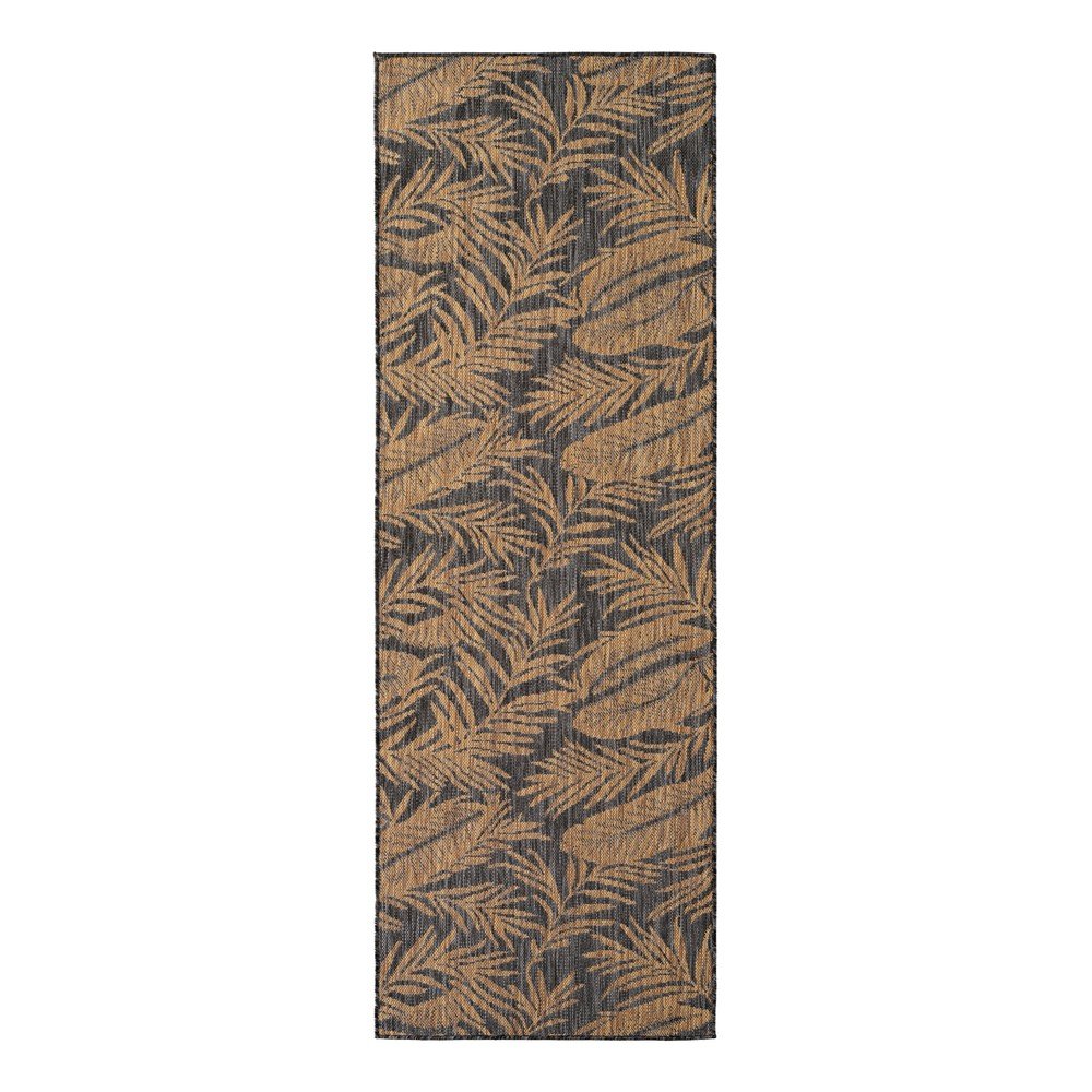 Fekete-barna kültéri-beltéri futószőnyeg 80x250 cm Mira 1451 – Ayyildiz Carpets