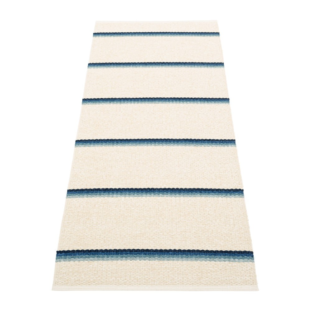 Kék-krémszínű kültéri-beltéri futószőnyeg 70x180 cm Olle Blue Vanilla – Pappelina