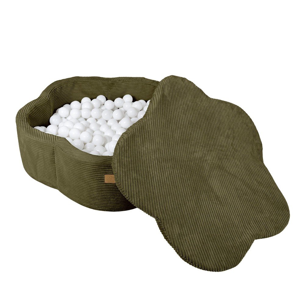 Khaki kordbársony labdamedence ø 90 cm magasság 30 cm – Meowbaby
