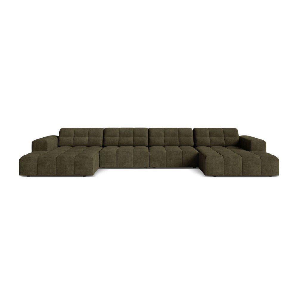 Khaki zsenília (U alakú) sarokkanapé Chicago – Cosmopolitan Design