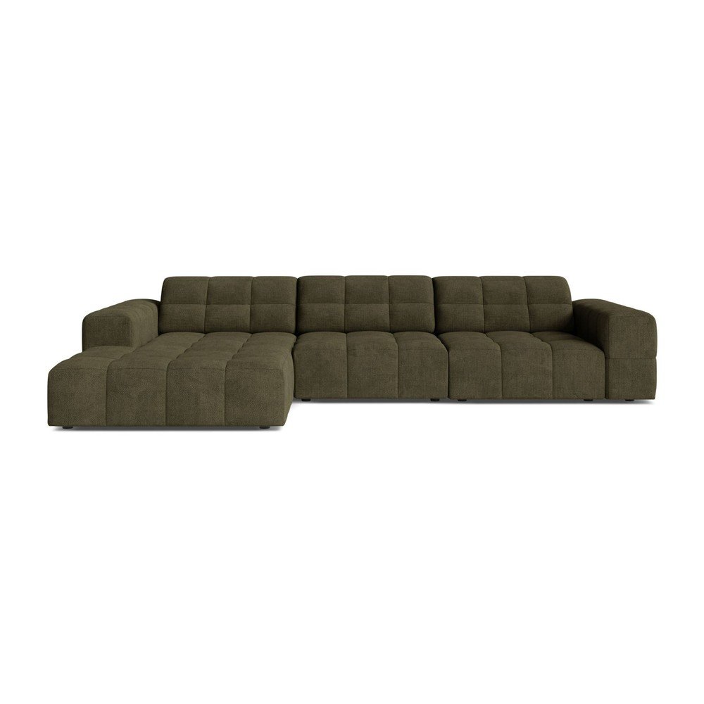 Khaki zsenília sarokkanapé (bal oldali-heverő résszel) Chicago – Cosmopolitan Design