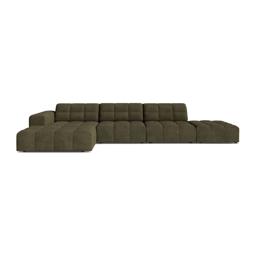 Khaki zsenília sarokkanapé (bal oldali-heverő résszel) Chicago – Cosmopolitan Design