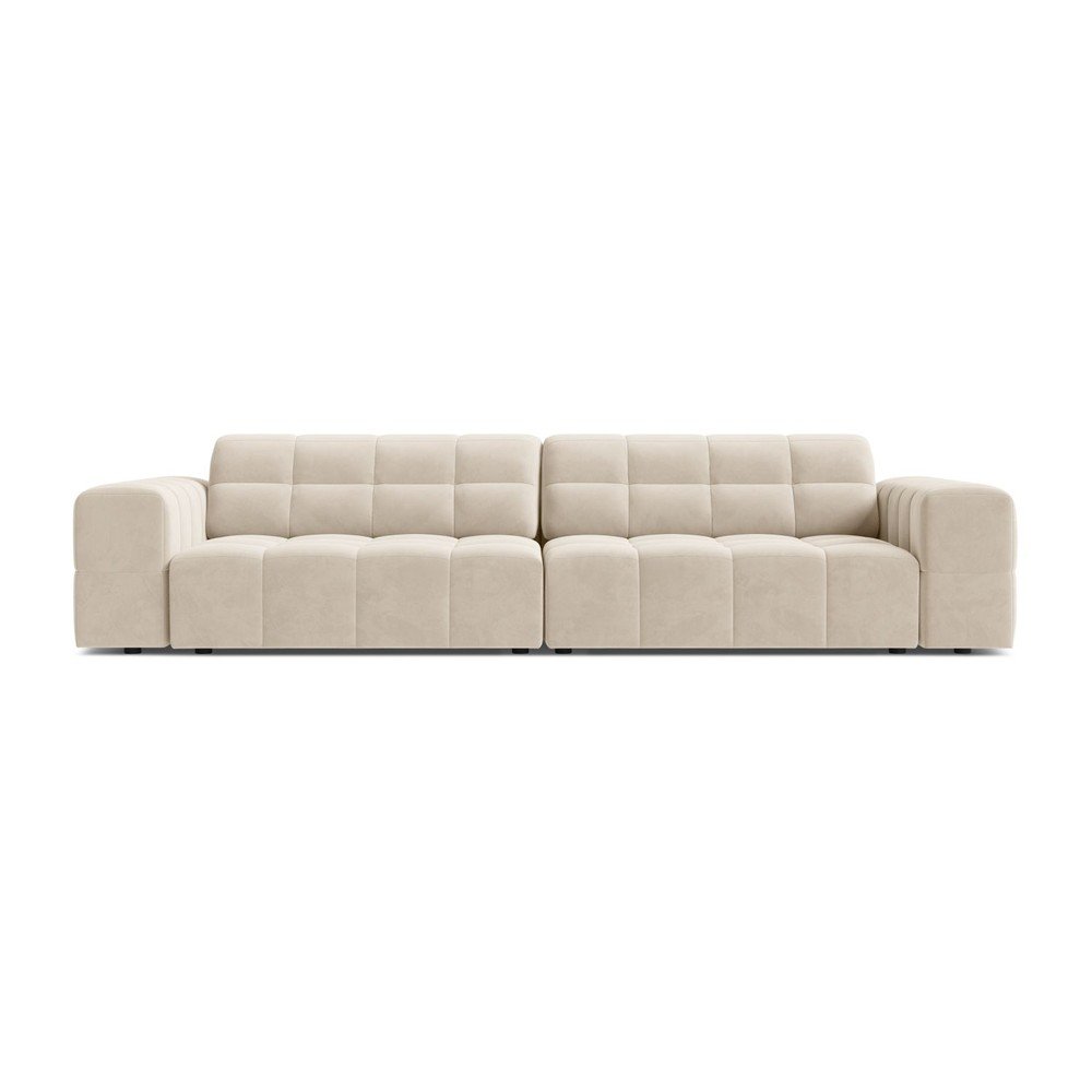 Krémszínű bársony kanapé 252 cm Chicago – Cosmopolitan Design