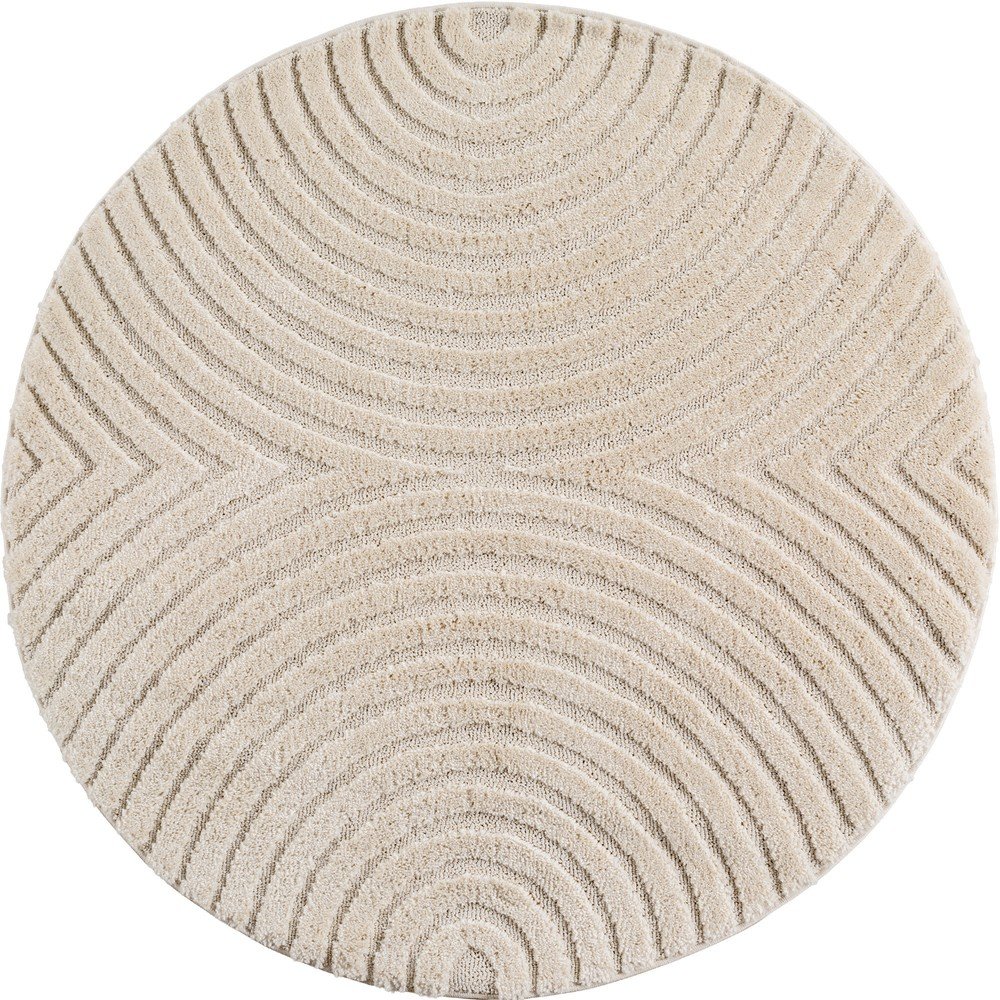 Krémszínű jutakeverék kerek szőnyeg ø 160 cm Art 1122 – Ayyildiz Carpets