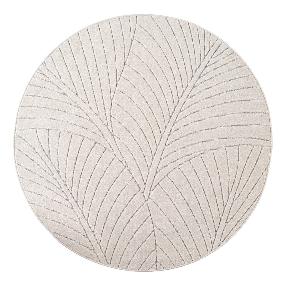 Krémszínű kerek kültéri-beltéri szőnyeg ø 80 cm Nova 1203 – Ayyildiz Carpets