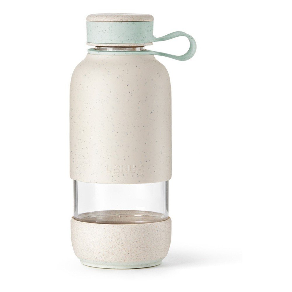 Krémszínű üveg utazó ivópalack 500 ml To Go Organic – Lékué