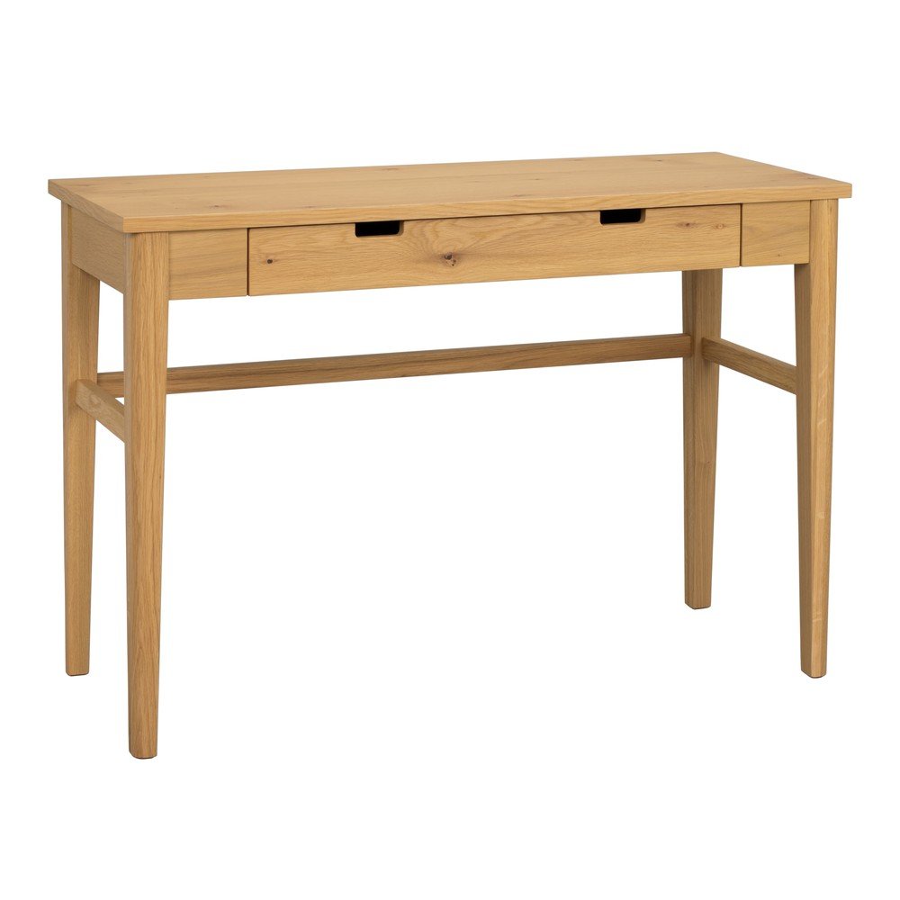 Natúr színű konzolasztal tölgyfa dekoros asztallappal 40x110 cm Garrison – Rowico