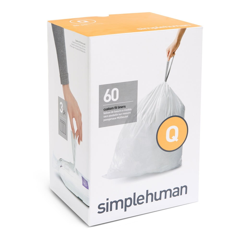 Összehúzható szemeteszsák készlet 60 db-os 65 l Q – simplehuman