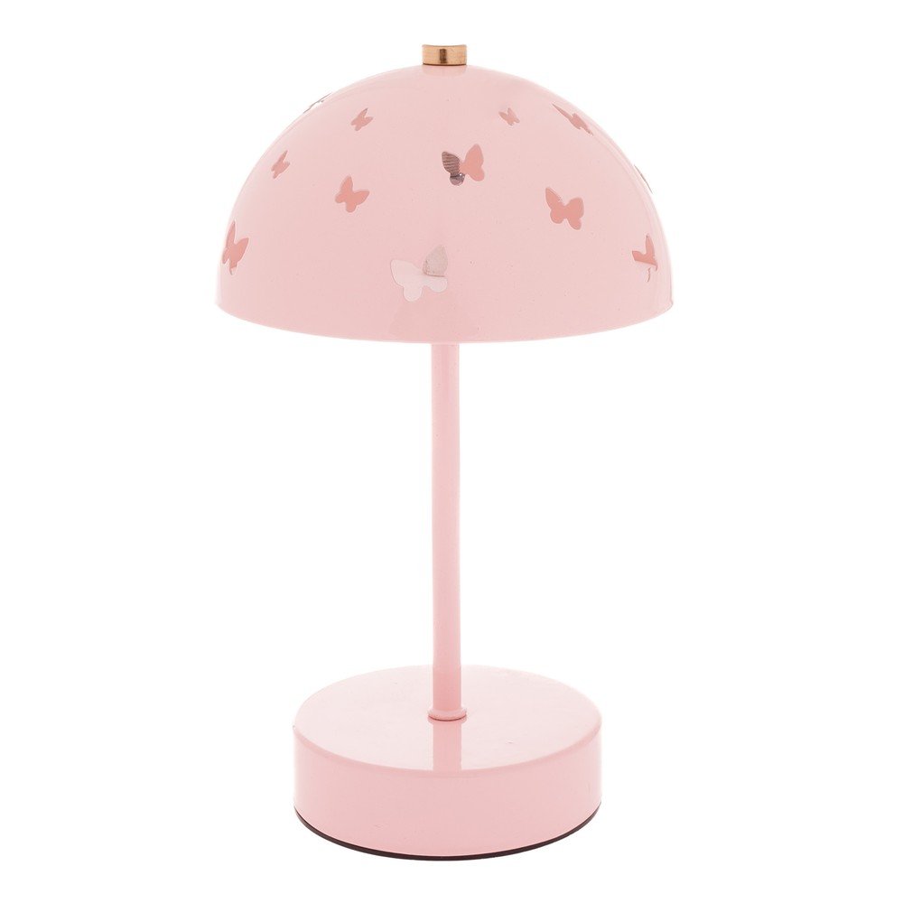 Rózsaszín fém gyerek asztali lámpa Butterfly – Dakls