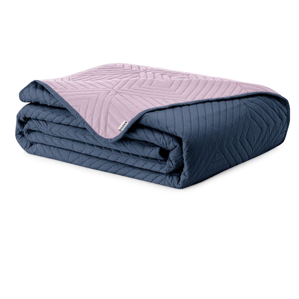 Rózsaszín-sötétszürke mikroszálas steppelt ágytakaró 220x240 cm Softa – Restilo