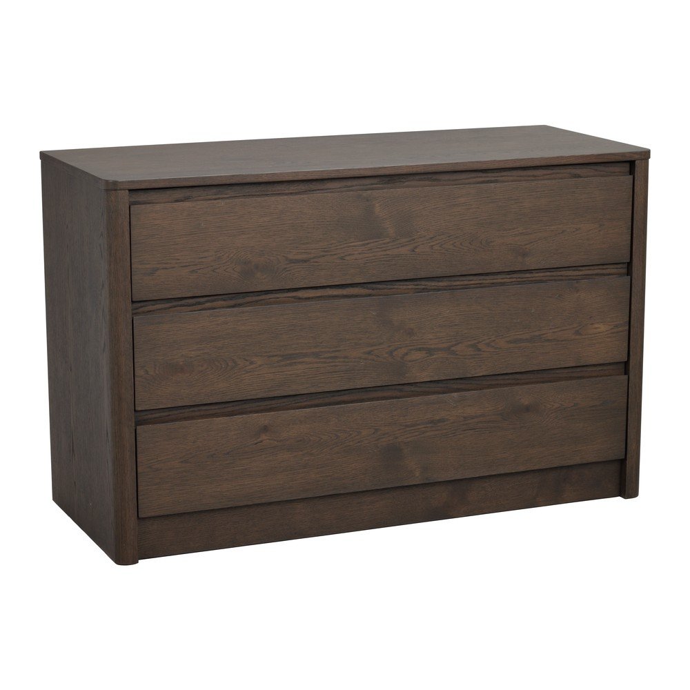 Sötét natúr színű komód tölgyfa dekorral 110x70x45 cm Melstone – Rowico