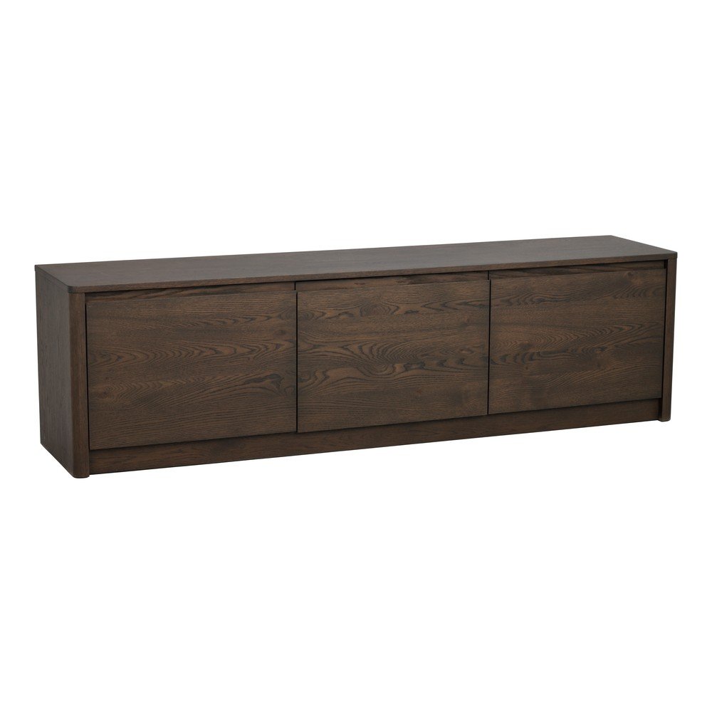Sötét natúr színű komód tölgyfa dekorral 180x50x40 cm Melstone – Rowico