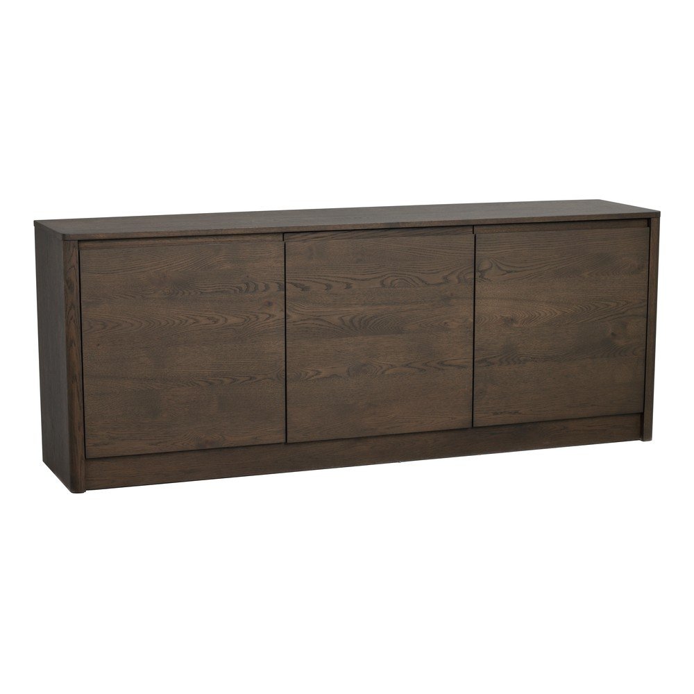 Sötét natúr színű komód tölgyfa dekorral 180x70x40 cm Melstone – Rowico