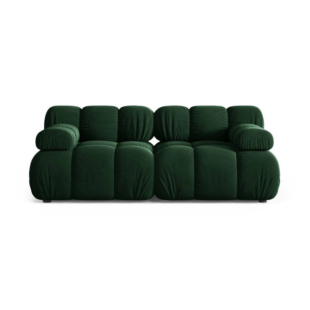 Sötétzöld bársony moduláris kanapé 188 cm Bellis – Micadoni