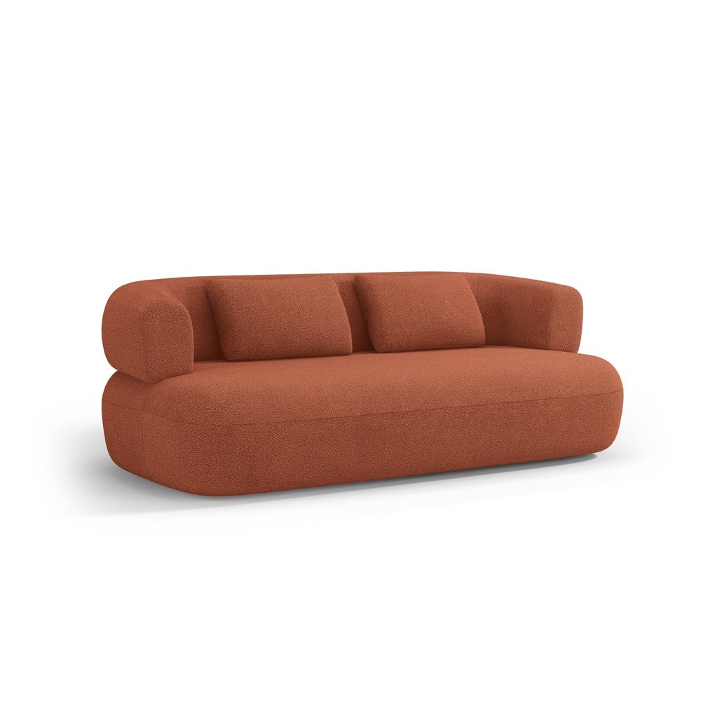 Terrakotta színű buklé kanapé 178 cm Jenny – Micadoni