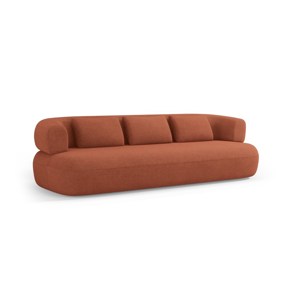 Terrakotta színű buklé kanapé 226 cm Jenny – Micadoni