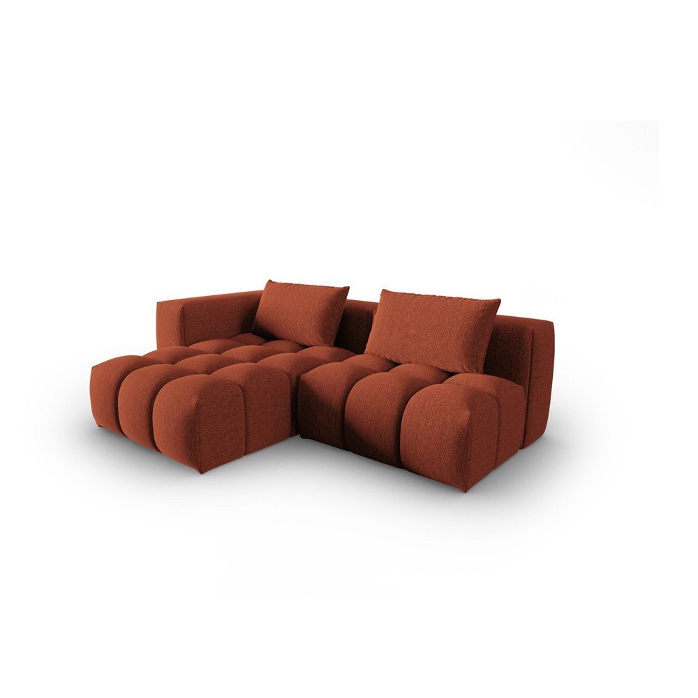 Terrakotta színű sarokkanapé (bal oldali-heverő résszel) Verona – Cosmopolitan Design