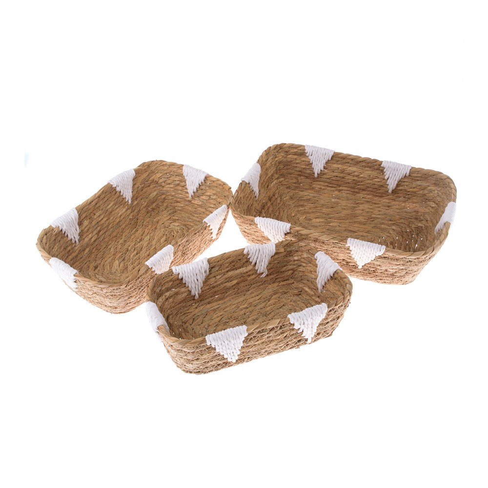 Vesszőfonott tárolókosár szett 3 db-os ø 34x10 cm – Dakls