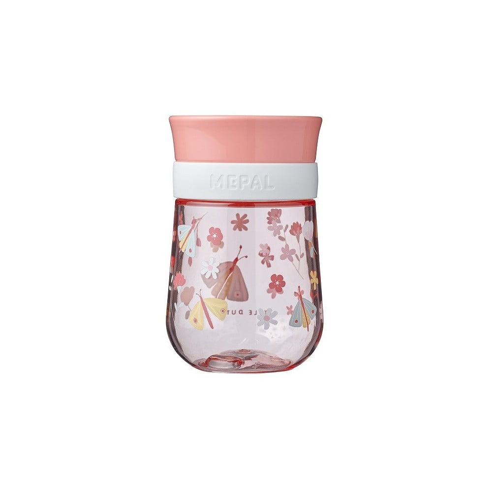 Világos rózsaszín tritán gyerek ivópalack 300 ml Flowers & butterflies by Little Dutch – Mepal