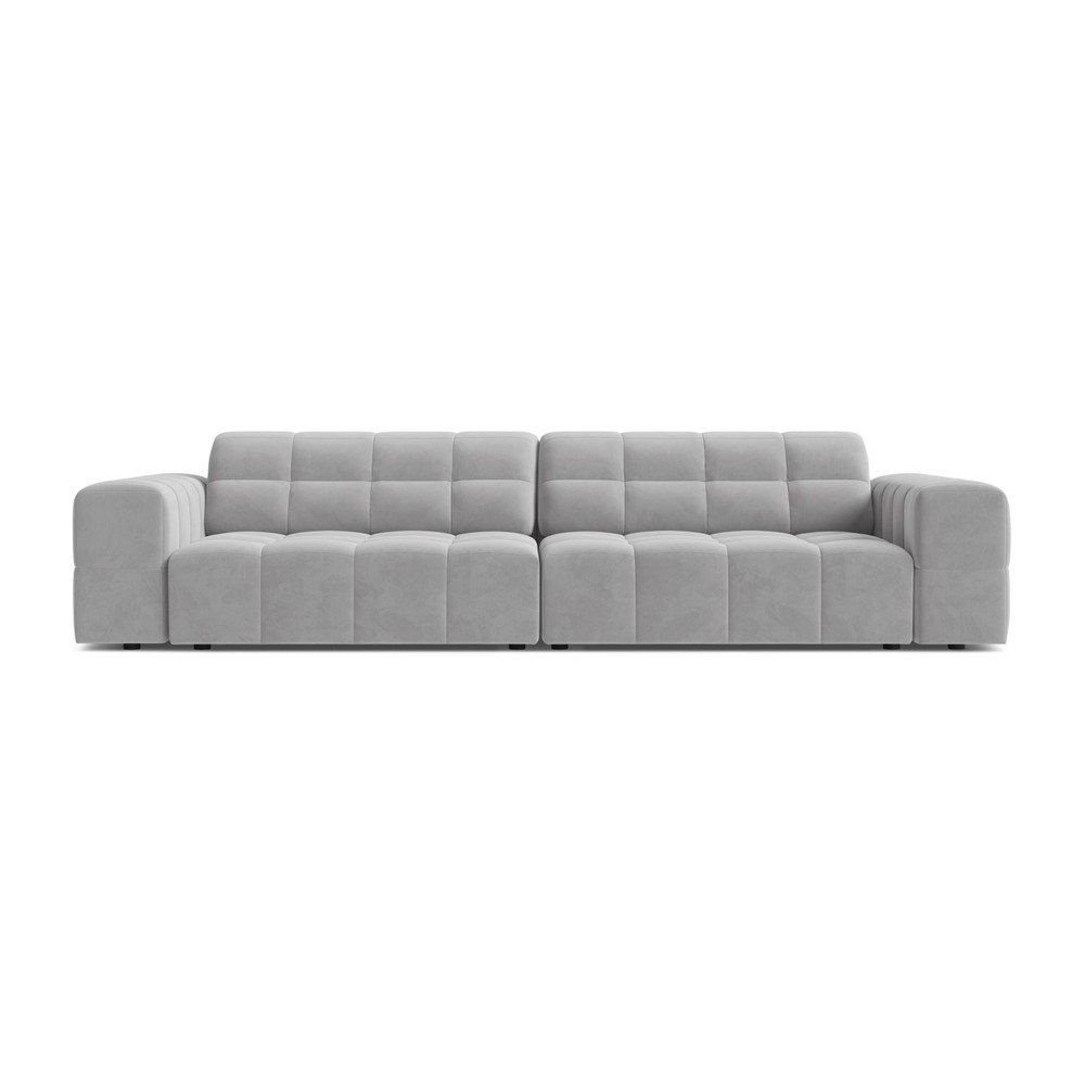 Világosszürke bársony kanapé 252 cm Chicago – Cosmopolitan Design